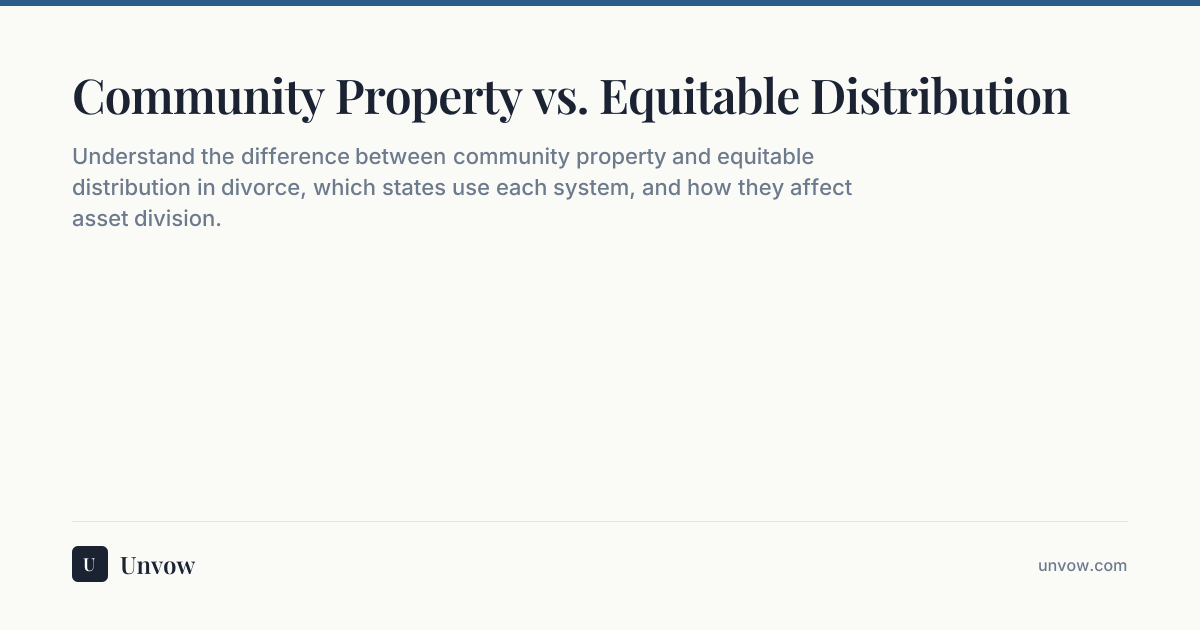 Community Property vs. Equitable Distribution | Unvow