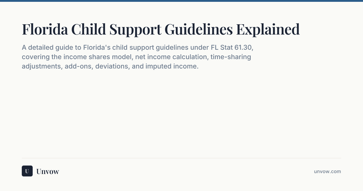 Florida Child Support Guidelines Explained | Unvow