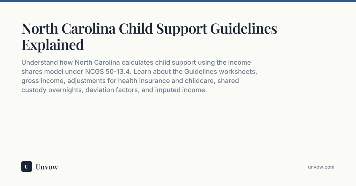 North Carolina Child Support Guidelines Explained | Unvow